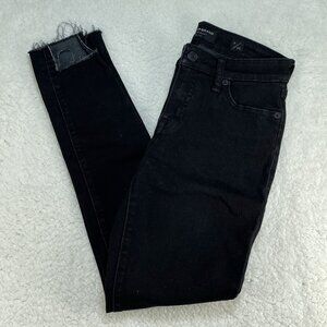 Lucky Brand Jeans Womens Sz 0/25 Black Ava Mid Rise Super Skinny Denim 26x27